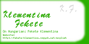 klementina fekete business card